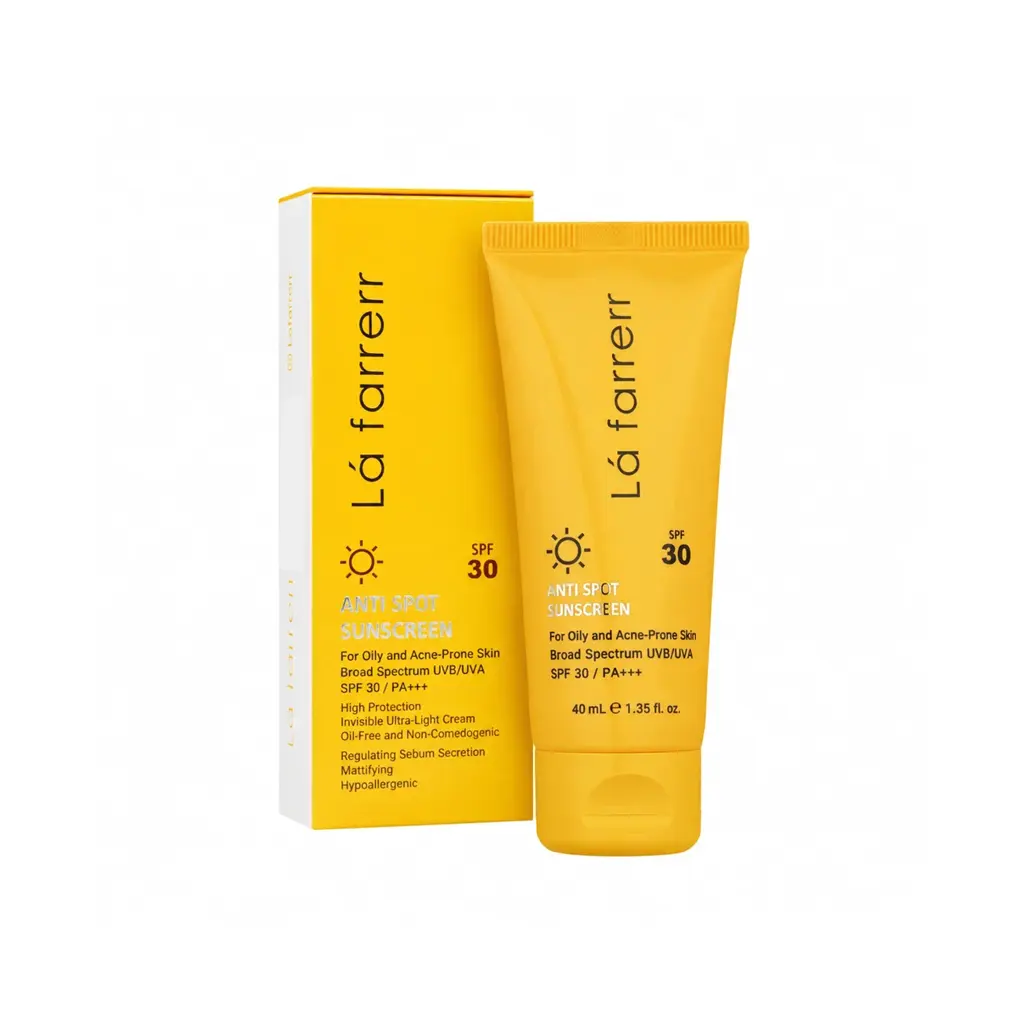 کرم ضد آفتاب و ضد لک SPF30 پوست چرب بی رنگ 40 میلی لیتر لافارر